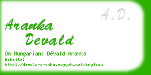 aranka devald business card